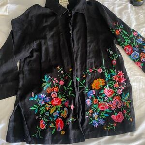 Linea by Louis Dell'Olio Black Linen Shirt